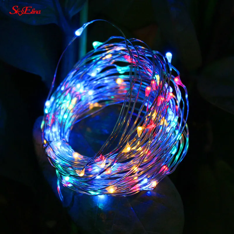 2/5/10m LED Star String battery Lights Fairy Micro Copper Wire for Party Christmas Decoration New Year Curtain Lighting 5 | Дом и сад