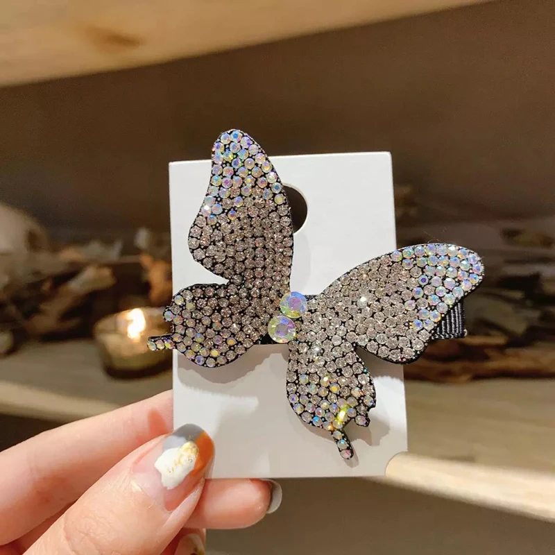 

Super Fairy Flash Diamond Butterfly Hairpin Simple Side Clip Women Girls Bangs Clip Hair Card Headdress Hair Accessories