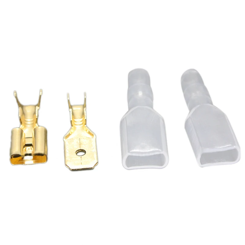 

200Pcs/50Pairs Female Male Spade Crimp Terminals Sleeve Wire Wrap Connector for 22-16 Awg 2.8Mm