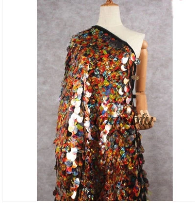 Волшебные цветные рыбьи чешуи блестки кружевная вышивка сетчатые бусины