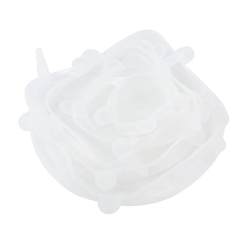 6 шт. силиконовые Эластичные крышки для кастрюль кухонная посуда миска