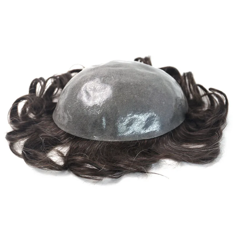 Парик мужские человеческие волосы естественный вид 100% европейские парик PU