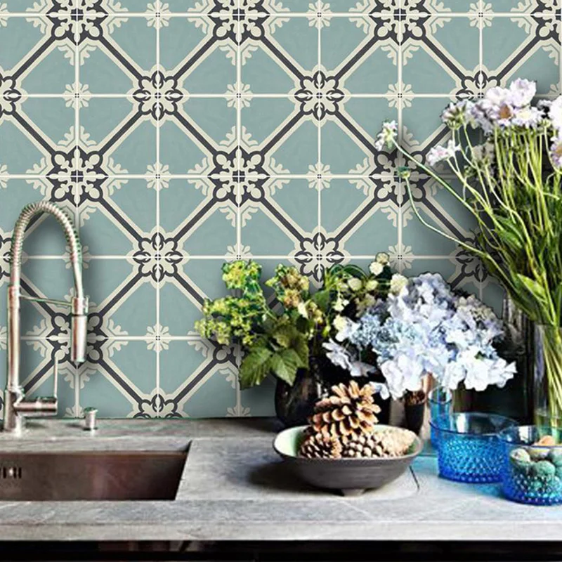

Retro Wall Sticker Mosaic PVC Tile Sticker Waterproof Backspalsh DIY Stickers for Kitchen Bathroom Wall Decals 20/30cm