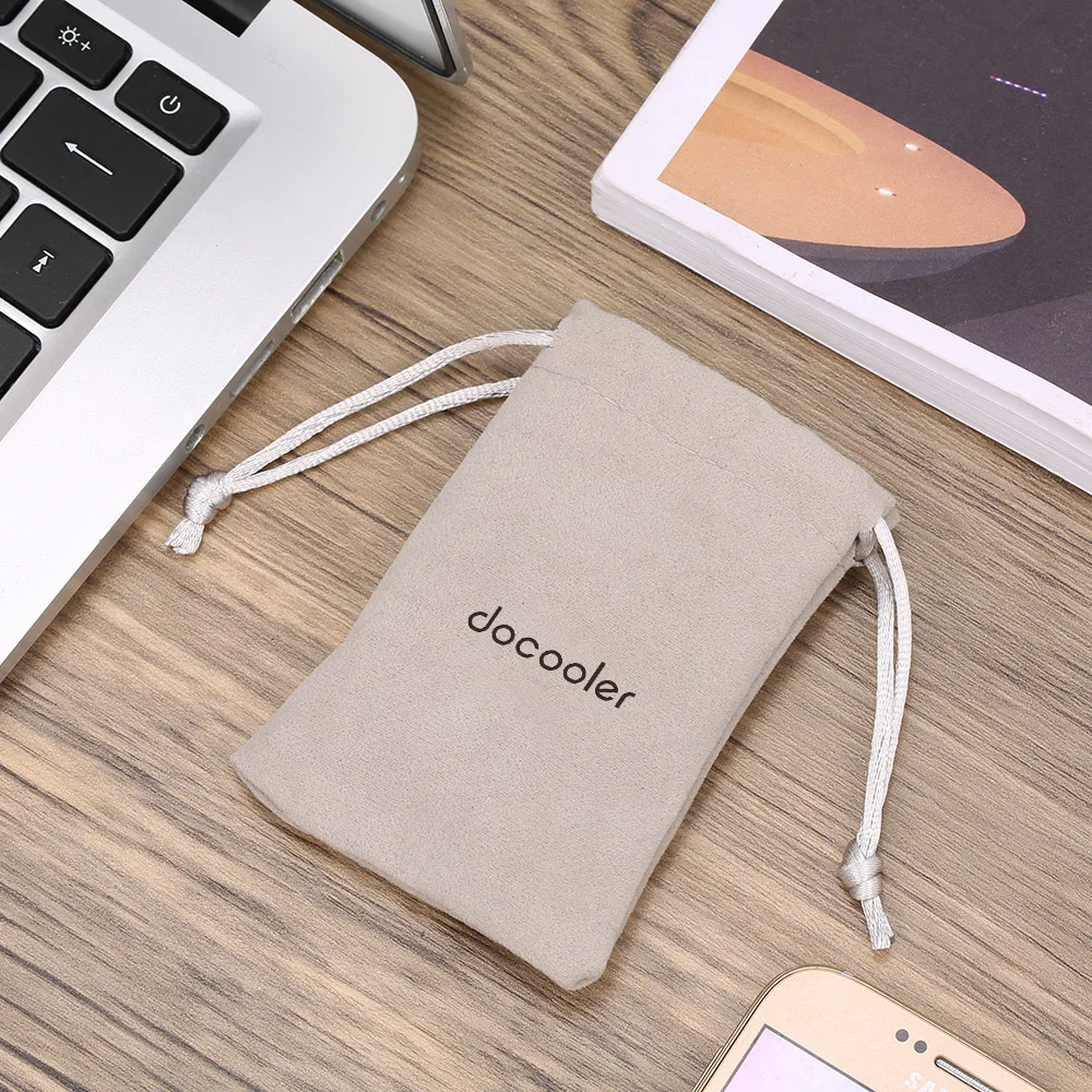 Docooler Earphone Storage Bag Travel Carrying For Earbuds USB Cable Mp3 Mp4 Small Drawstring Flocked Protection Pouch 10*7CM | Электроника