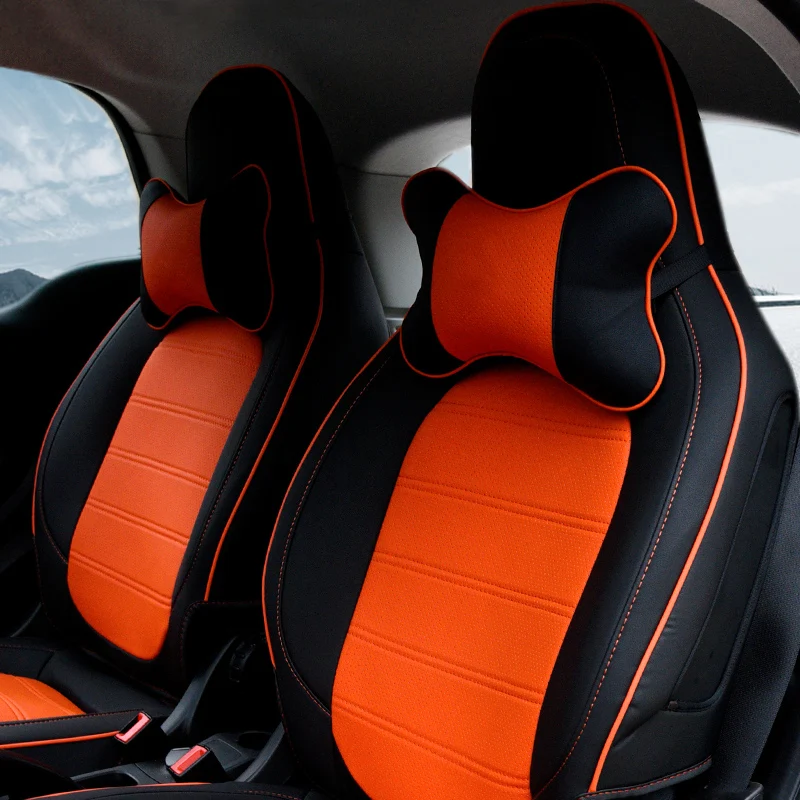 Автомобильный кожаный подголовник подушка для шеи защита Smart 451 453 fortwo forfour