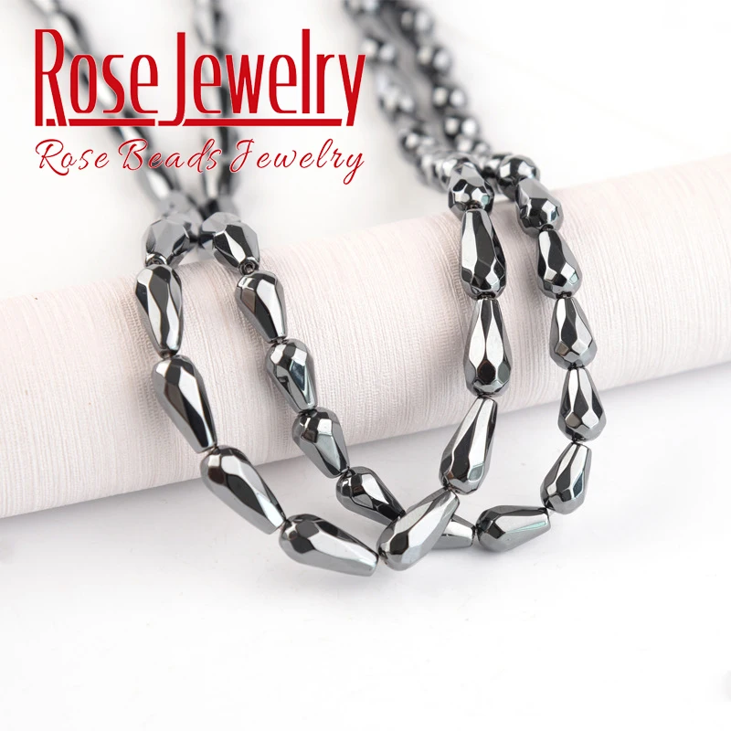 Бусины-шармы из натурального граненого камня гематит для самостоятельного