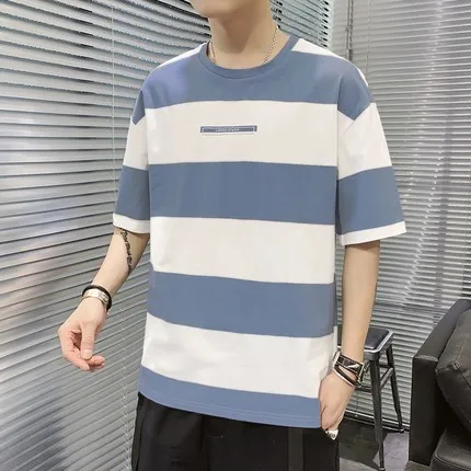 

Новая летняя футболка с коротким рукавом Мужская модная мужская одежда на природе 4599