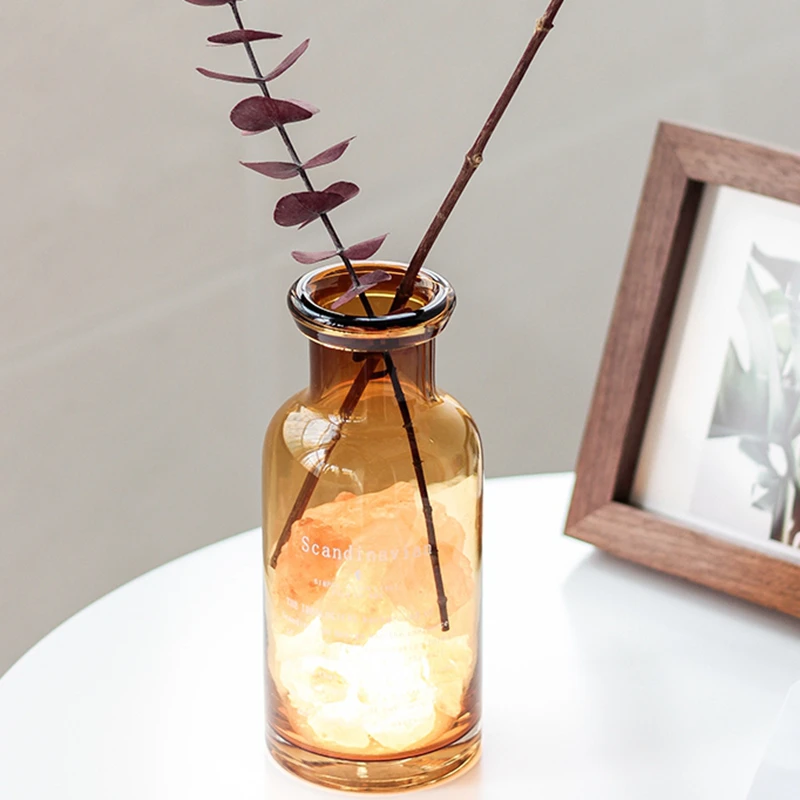 Современный Гималайский светодиодный светильник с кристаллами соли ваза