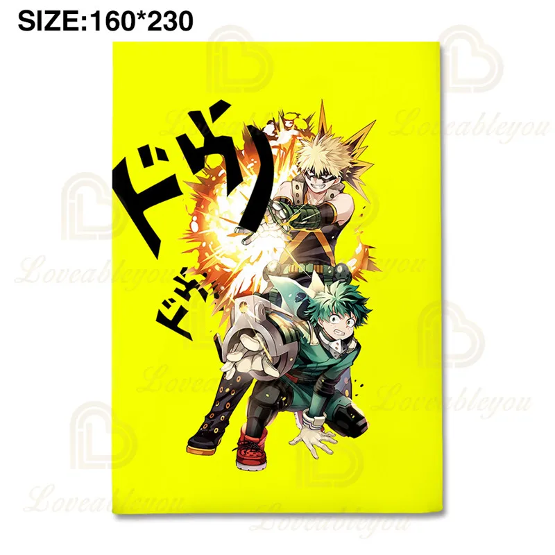 

My Hero Academy Bed Cover Set Cover Kids Bed Sheet and Pillowcases Four-piece Bedding Set for Dormitory Living Room
