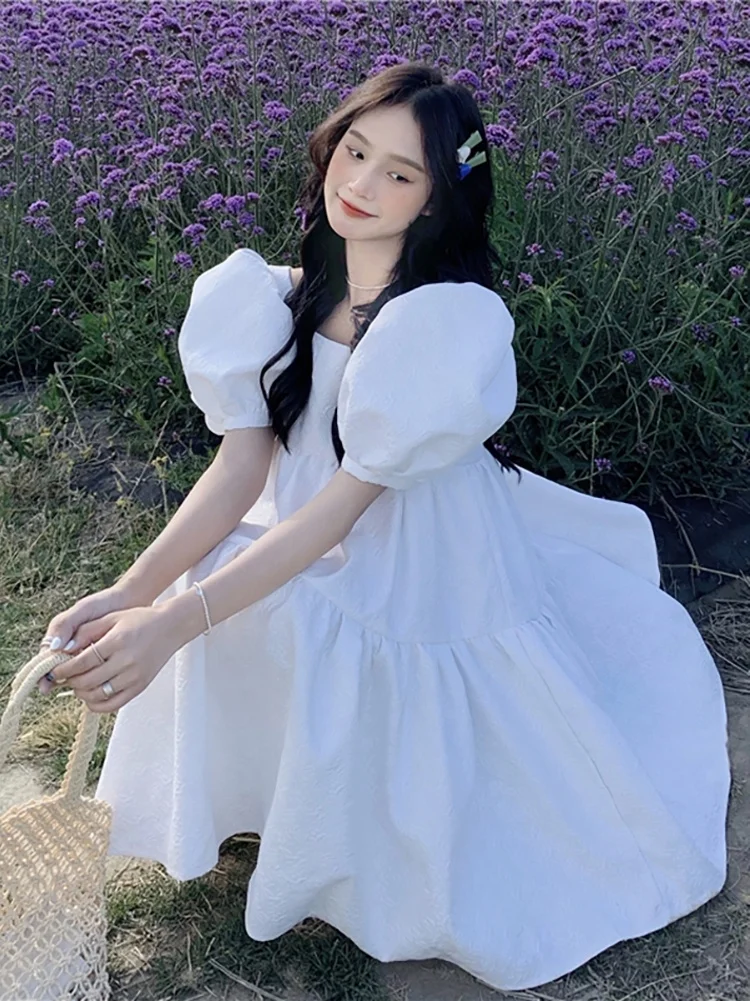 Новинка 2021 летнее платье для девочек милые платья пышные белые юбки с коротким