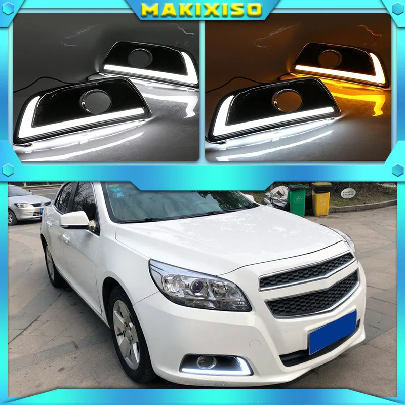 

2PCS For Chevrolet Chevy Malibu 2012-2015 Driving DRL with turn signal Daytime Running Light fog lamp Relay Daylight car styling