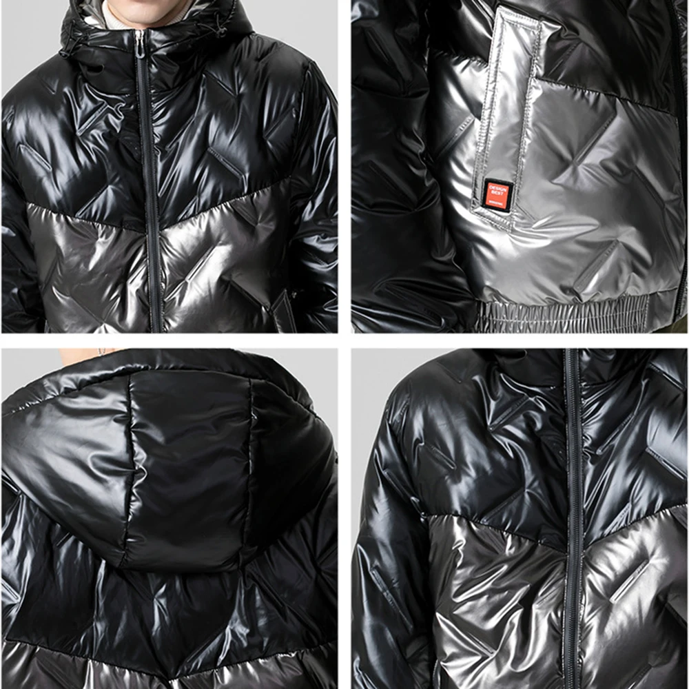 Covrlge Man Duck Down Jacket Light Thick Jackets Men Hooded 90 Fleece Jacket Ins Tooling Trend Big Pocket Down Jacket Men MWY037