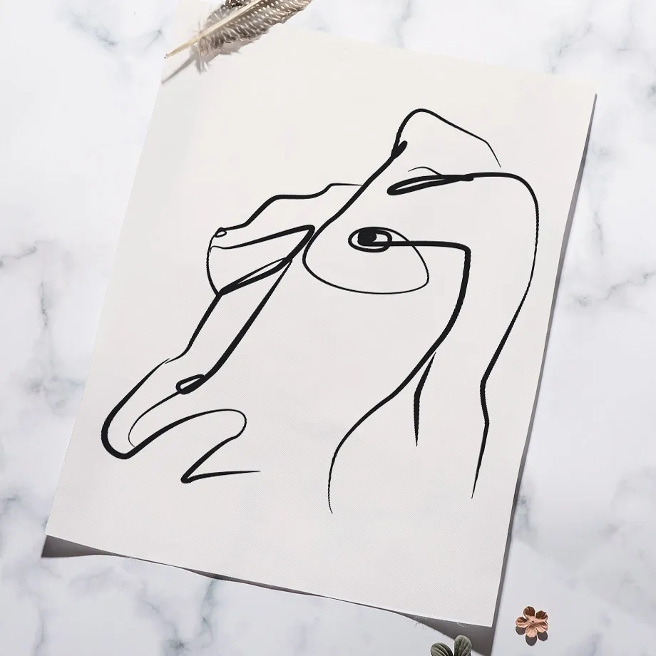 Абстрактная живопись на холсте настенная черные белые скандинавские постеры и