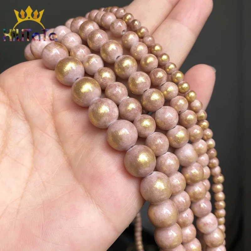 Бусины из нефрита натуральные россыпью бусины телесного и розового цвета для