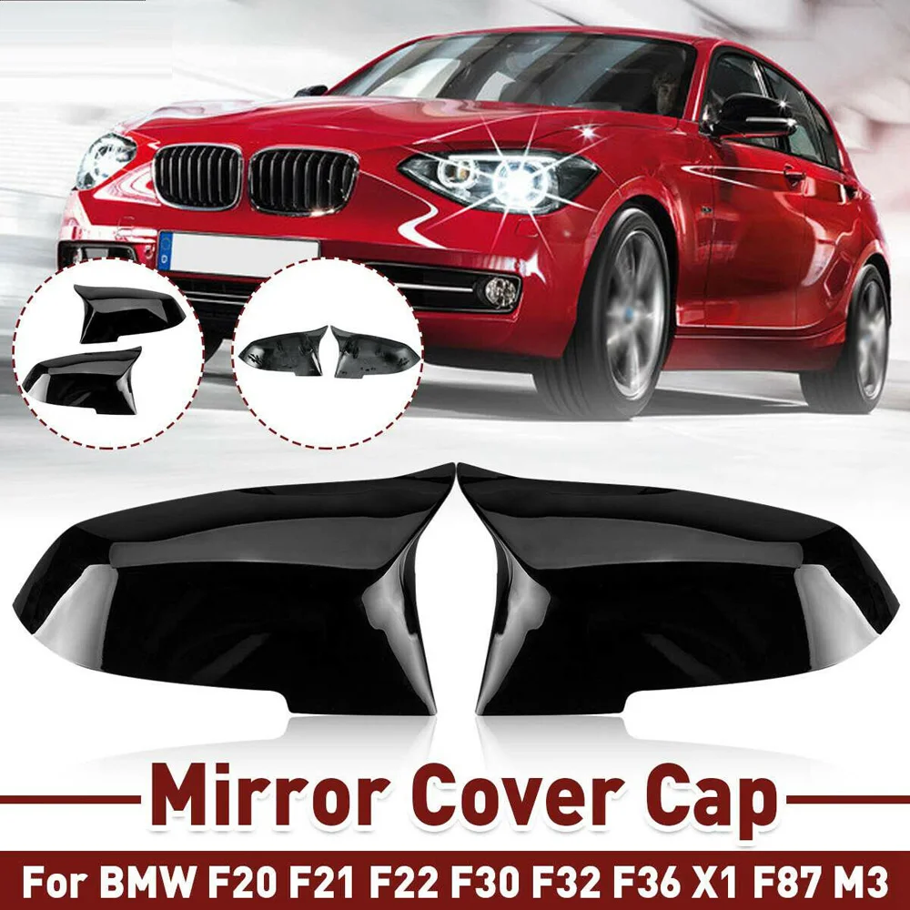 1 пара глянцевого черного зеркала заднего вида крышка Премиум АБС пластик