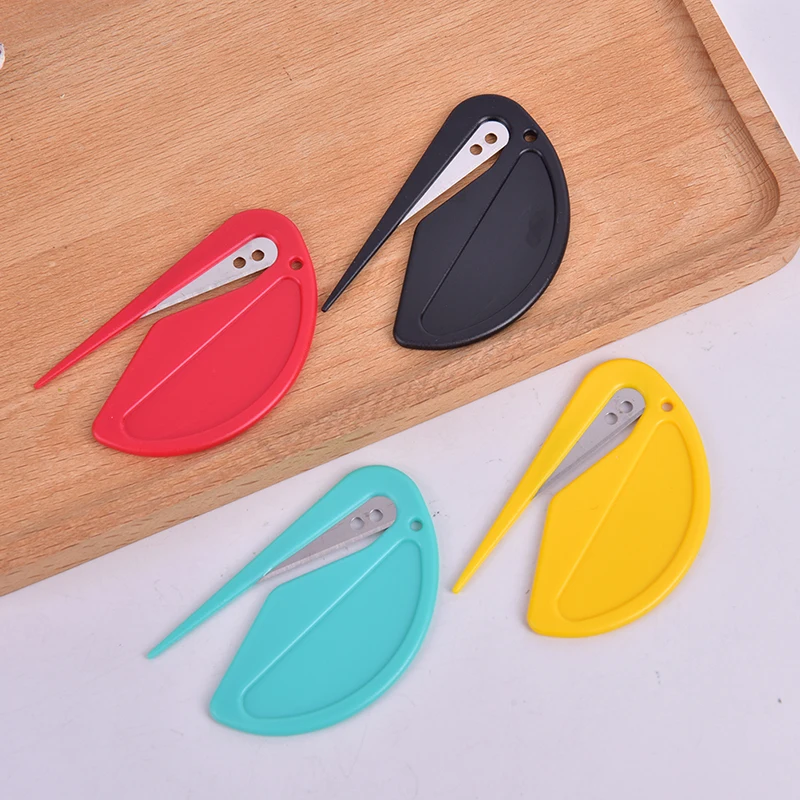 

2pcs/set Mini Plastic Letter Opener Sharp Mail Envelope Opener Safety Papers Cutter Home Office Stationery