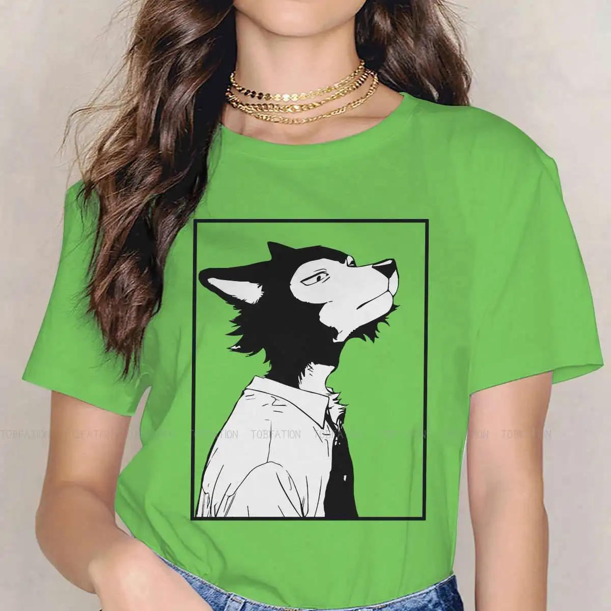 

Beastars Legoshi Wolf Haru Manga Anime 100% Cotton TShirts Leisure Personalize Girl T Shirt New Trend 5XL