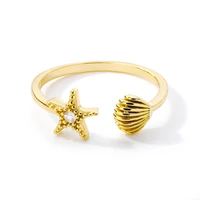 icftzwe cute shell starfish open adjustable rings for women girls start couple stars finger ring birthday jewelry gifts