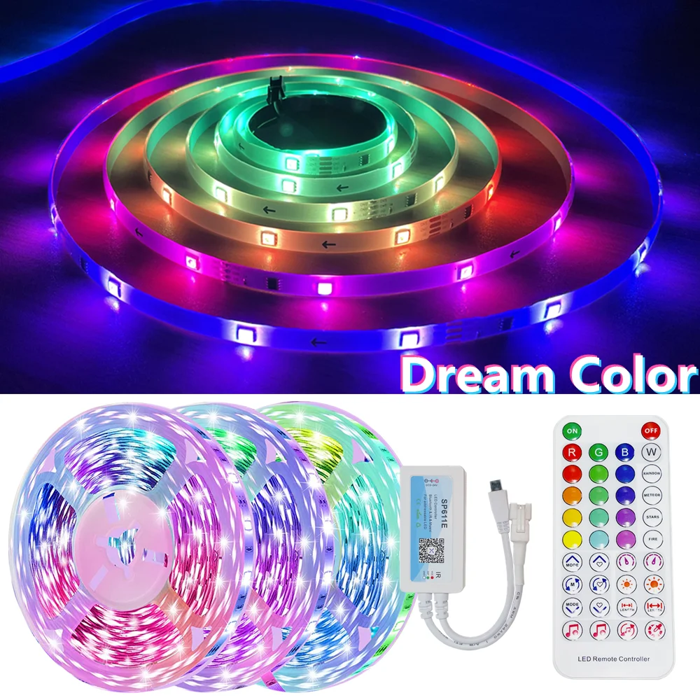 

LED Strip Lights RGB 5050 Dream Color Waterproof Lamp Flexible Tape Diode Bluetooth luces led 5M 10M DC12V Streamer For Room