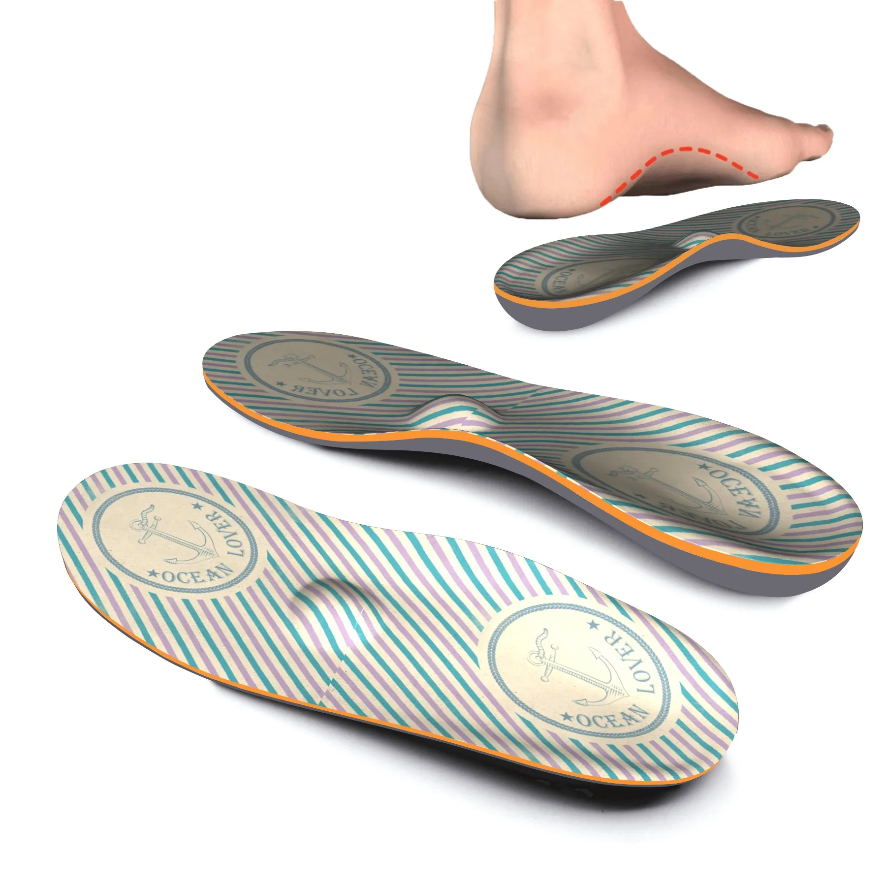 Flat Feet Arch Metatarsal Support Orthopedic Anti-Slippery Insoles Women Heel Pain Plantar Fasciitis Orthotics Sneakers Inserts