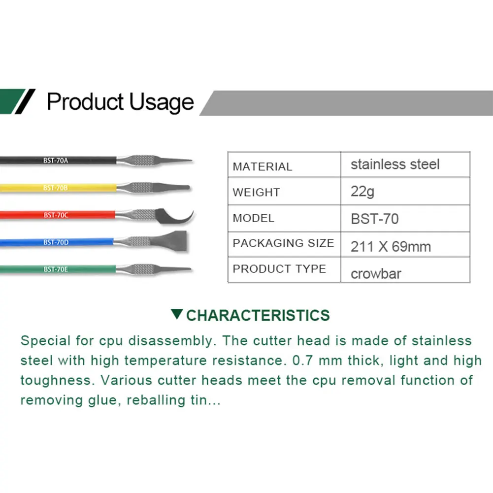 5 шт. портативный инструмент для ремонта телефона с чипом удаления процессора нож