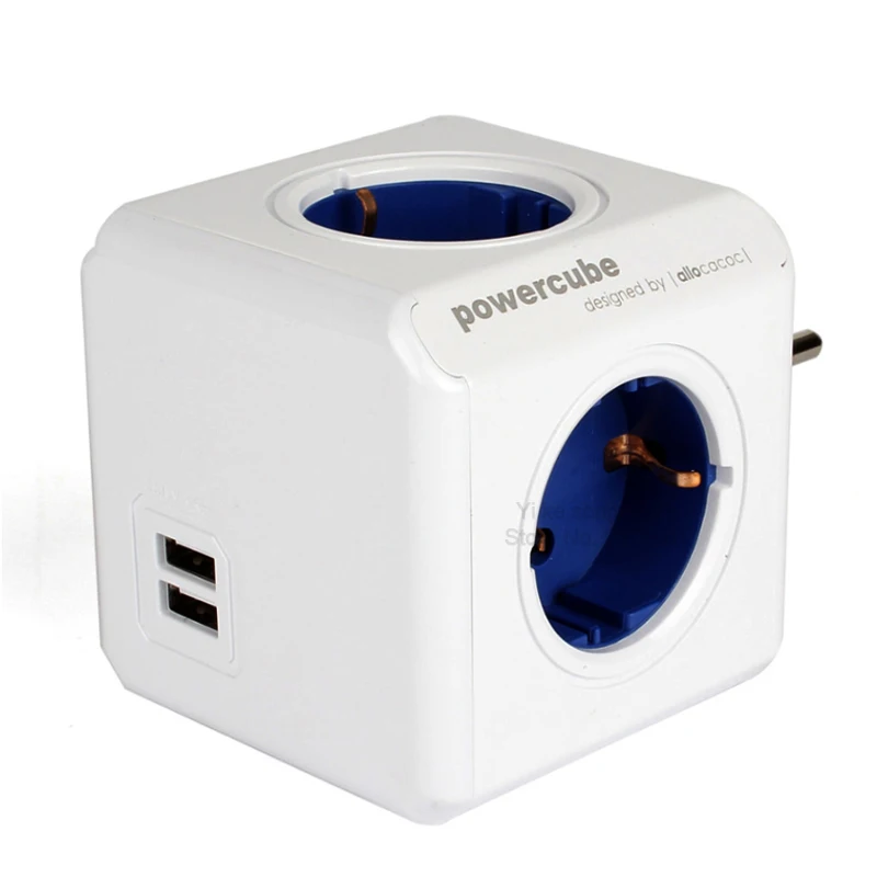 Allocacoc умный дом Электрический адаптер plug Разъем питания ЕС Plug сетевой шнур USB порты путешествия расширение Multi перешли разъем
