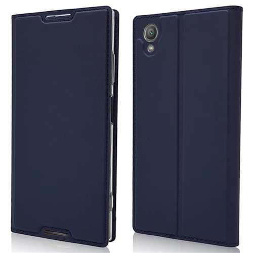 Роскошный кожаный чехол-книжка для sony Xperia XA X Performance XP Z5 mini Compact XZ Премиум XZS XZ1 XA1 Plus L1 - Цвет: Dark Blue