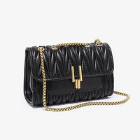 women small chains shoulder bag fashion designer messenger crossbody bag wallet ruched handbags female elegant shoulder bags