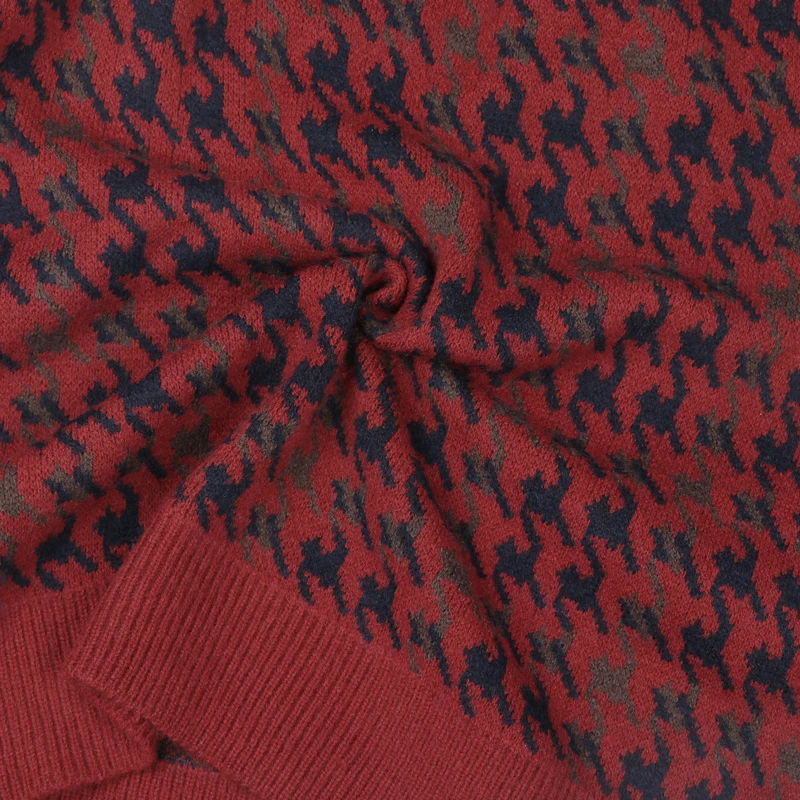 Женский винтажный свитер в клетку с рукавами-фонариками Свободный Вязаный топ