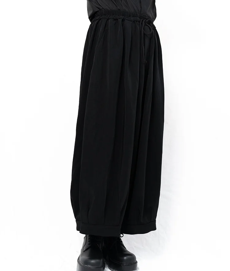 

Style Yamamoto Men's new casual pants, wide leg pants, skirt pants, bulky and super loose dark necked pants