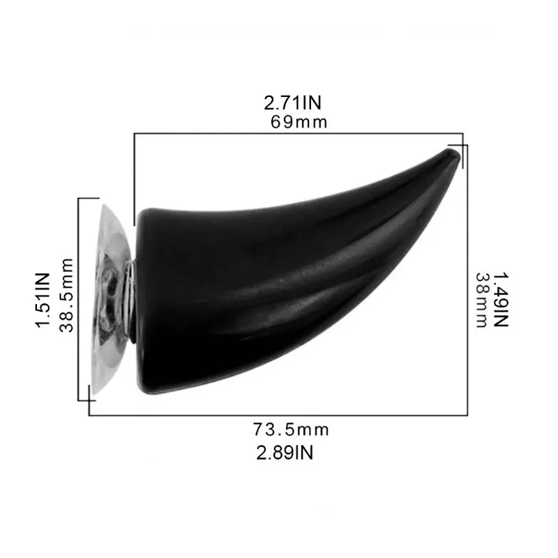 

Retro Personality DIY Motorcycle Helmet Decor Horn Soft Plastic Motorbike with Suction Cup Personal Decoration Headwear
