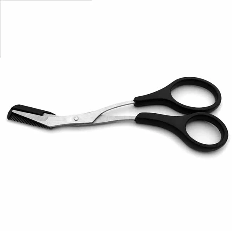 

1PC Stainless Steel Eyebrow Trimmer Grooming Eyelash Thinning Shears Comb Face Hair Scissor Clip Cosmetic Makeup Tool 12.8cm