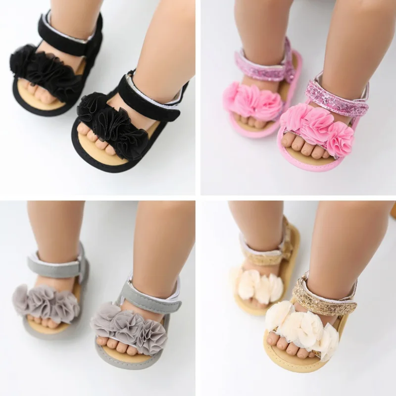 

Summer Baby Girls Shoes Non-Slip Floral Flower Toddlers Newborn Infant Sandals Soft Crib Non-slip Walkers Shoes 0-18M