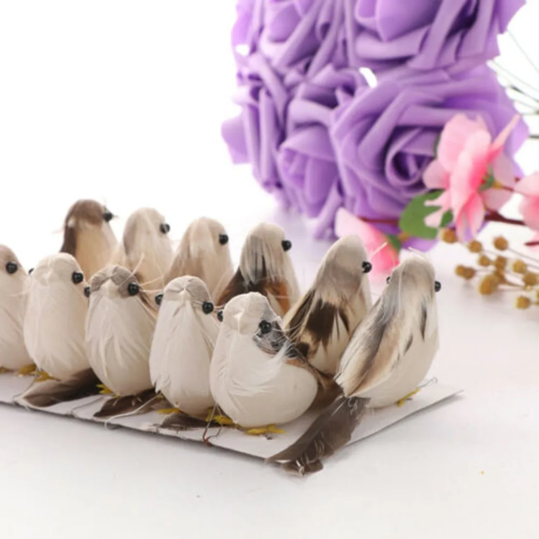 

Xmas Artificial Birds 10x6cm 12PCS Artificial Birds Craft Decor Ornaments