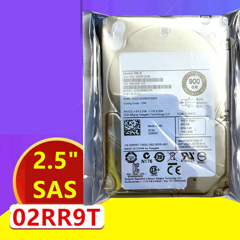 

New Original HDD For Dell 900GB 2.5" SAS 6 Gb/S 64MB 10000RPM For Internal HDD For Server HDD For 02RR9T 2RR9T ST900MM0006