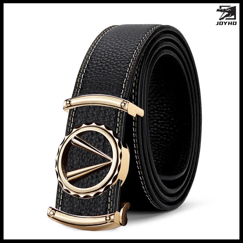 Famous Brand Belt 3.5cm Width New Male Designer Metal Automatic Buckle Cowhide Leather men belt Luxury belts for men Strap