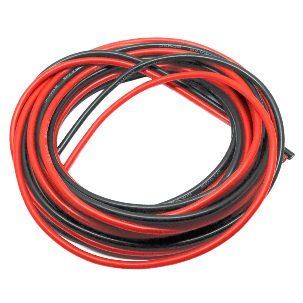 2Pcs 16AWG Flexible Silicone Cable High Temperature Resistant Black | Игрушки и хобби