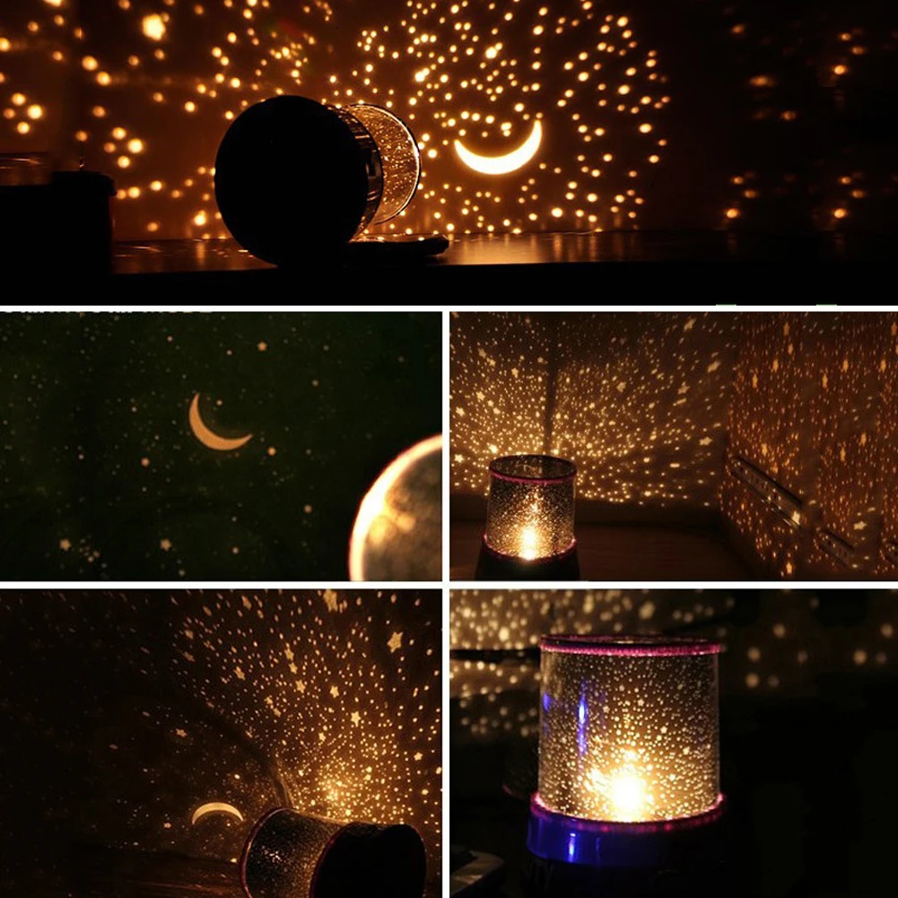 Romantic LED Night Light Projector Novelty Luminaria Moon Starry Star Sky Projection Lamp USB Table For Home Decor | Лампы и освещение