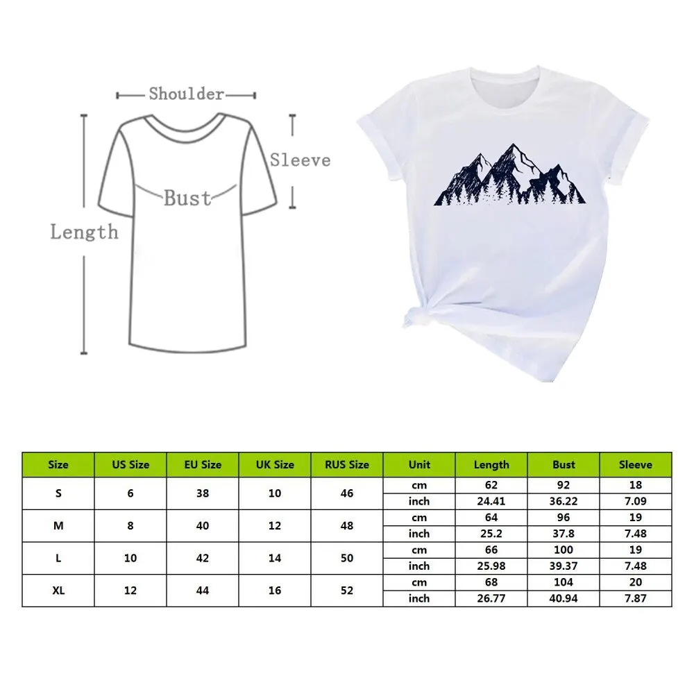 

New Summer Fashion Harajuku T Shirt Women Vintage Forest Print Tshirt Woman Casual Short Sleeve Streetwear Tops Female T-shirt