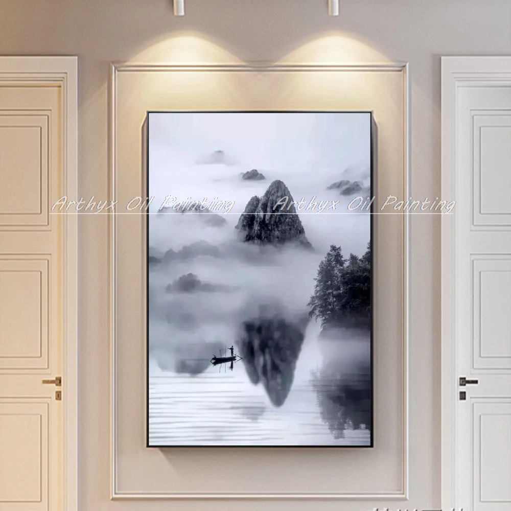 Arthyx Живопись Ручная роспись деревья пейзаж картины маслом на холсте Современные