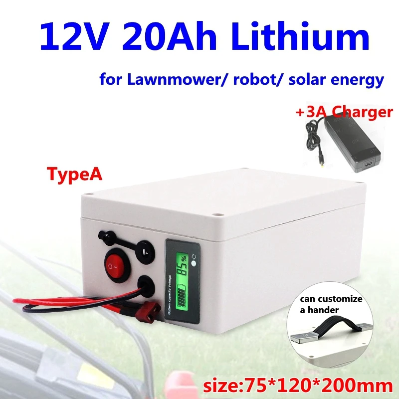 GTK 12v 20ah 20000mah 12v батарейки постоянного тока портативный литий-ионный аккумулятор для 12V резервного питания камеры видеонаблюдения светодиодный+ 3A зарядное устройство