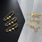 Регулируемая Золотая брошь в форме сердца и звезды на талию для юбки