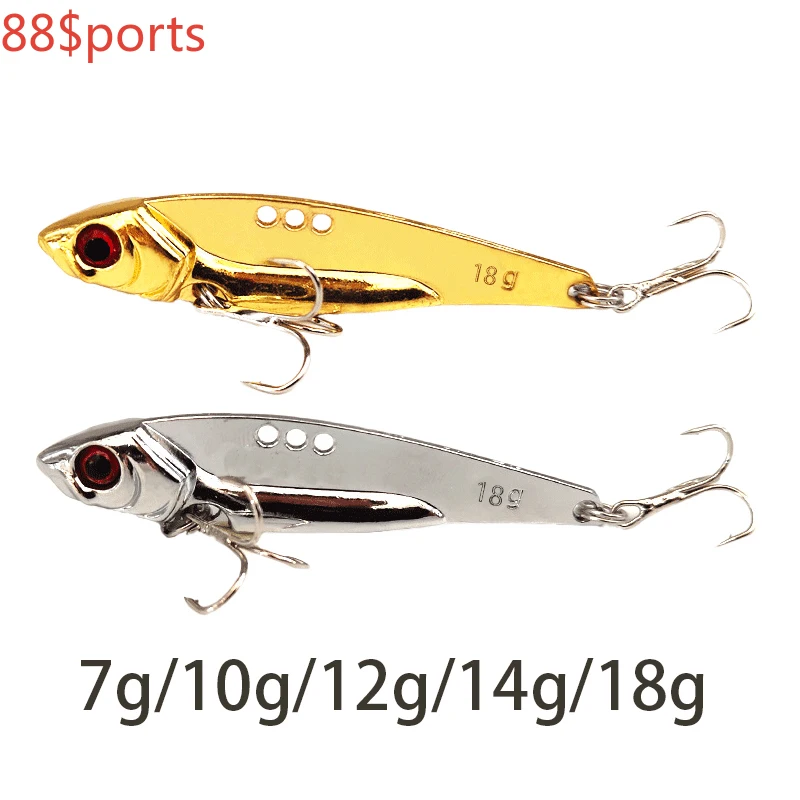 

1pc Metal Spinner Spoon Fishing Lures 7/10/12/14/18g Gold Silver Artificial Bait With Feather Treble Hook Trout Pike Bass Tackle