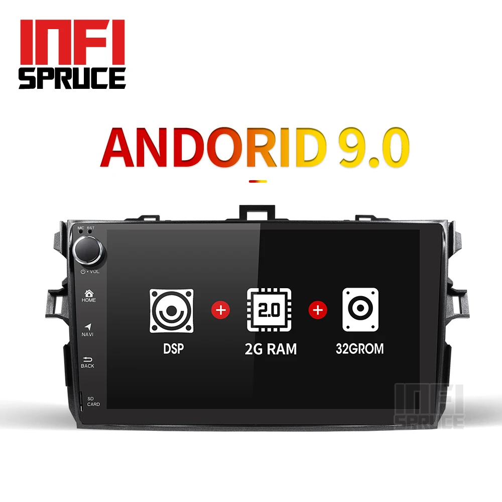 PX30 32G Android 9,0 автомобильный dvd-плеер для Toyota Corolla 9 дюймов 1024*600 экран автомобиля Радио Стерео gps навигация видео плеер