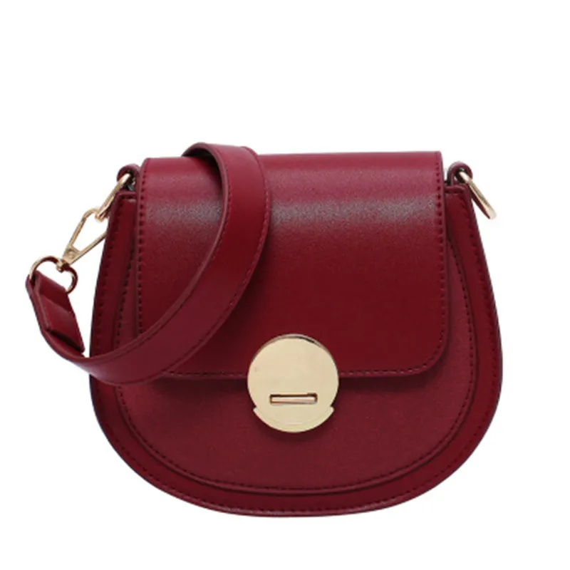 

Solid Pattern PU Leather Women Saddle Bags for Women 2020 Simple Shoulder Messenger Bag Ladies Crossbody Purses and Handbags
