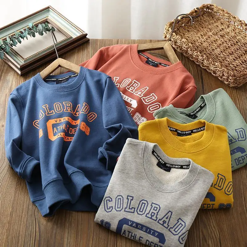 

Новые детские повседневные топы, хлопковая толстовка, одежда 2022, Весенняя и Осенняя детская толстовка для больших мальчиков, молодежная оде...