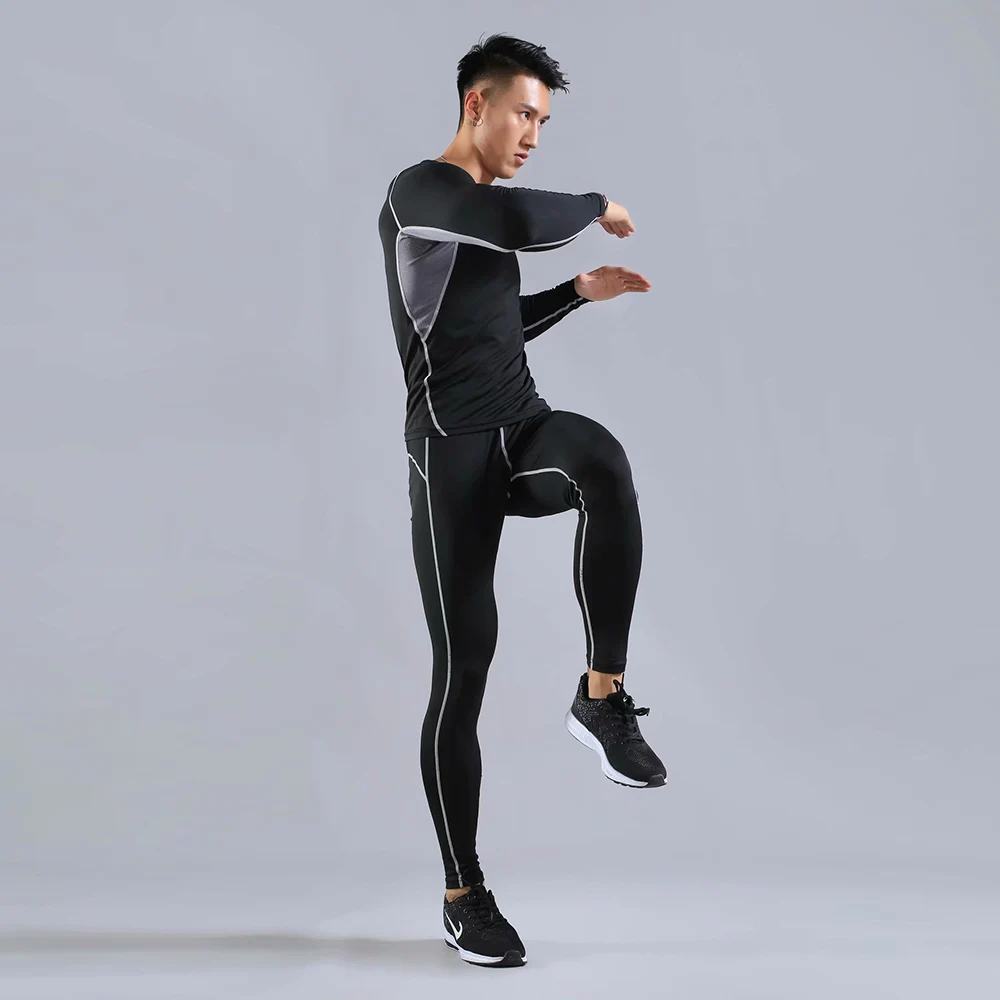 2 шт./компл. мужской спортивный костюм компрессионная одежда для тренажерного