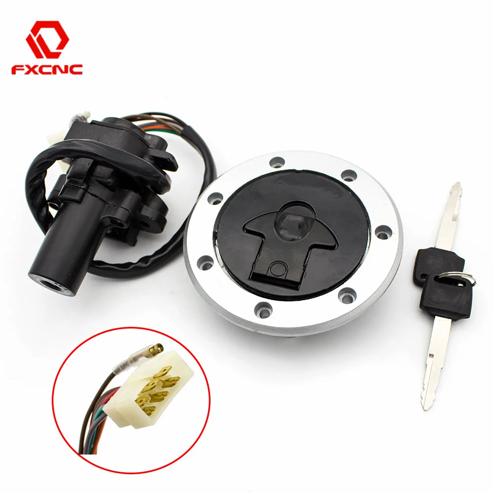 

Motorcycle Ignition Switch Fuel Gas Cap Cover Seat Lock Key Set For Kawasaki ZX6R ZX9R ZX7R ZZR ZXR 400 600 750 ZZR400 ZZR600