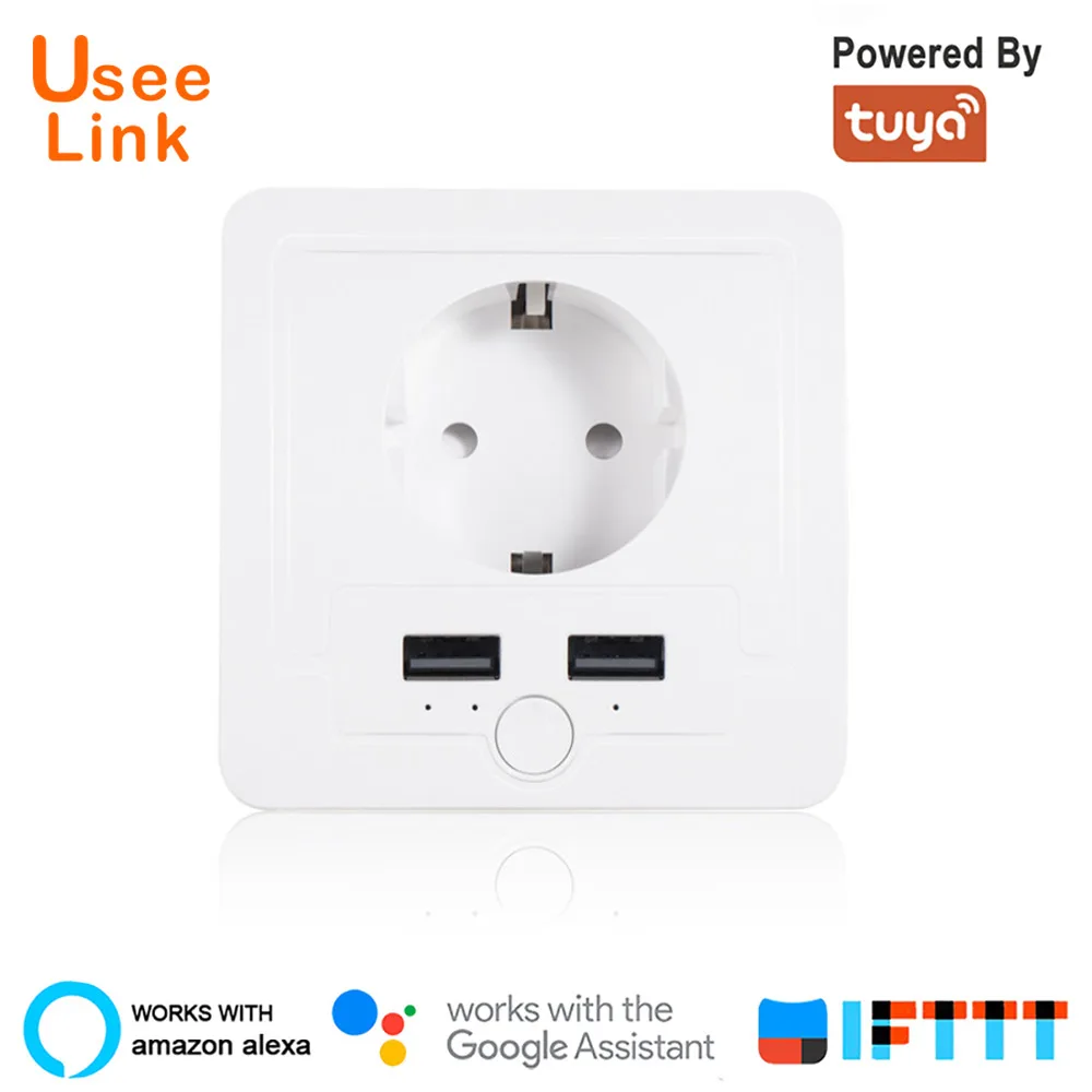 UseeLink умная настенная розетка 16A EU с USB WiFi Разъем питания работает Alexa Google Home IFTTT без