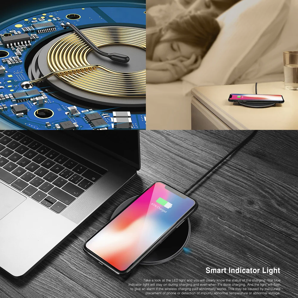 Ulefone UF002 Qi Беспроводное зарядное устройство для iPhone samsung Xiaomi huawei 10 Вт Blackview DOOGEE мобильный телефон
